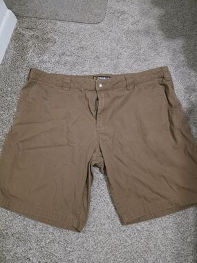 Men's Flat Front Brown Utility Shorts